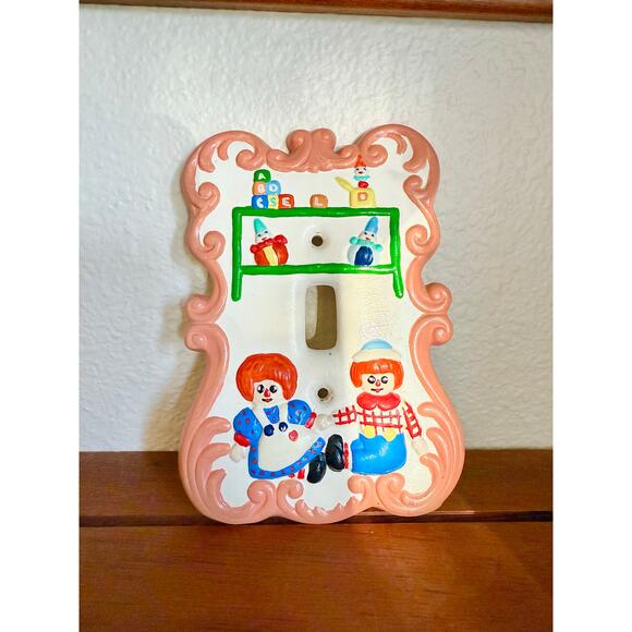 Vintage Raggedy Ann and Andy Light Switch Cover - Picture 2 of 5